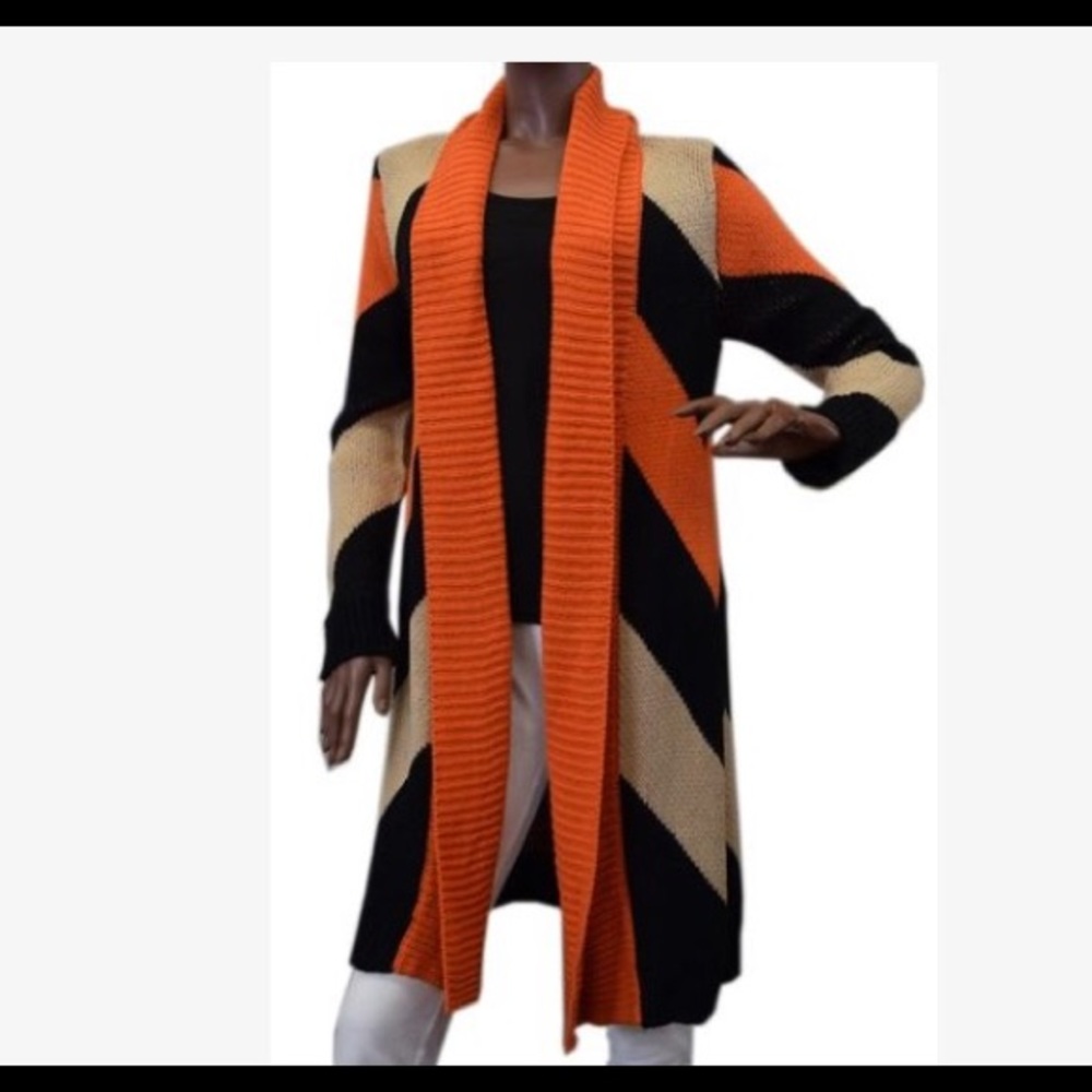 Focus 2000 Long Colorblock Coat Sweater
